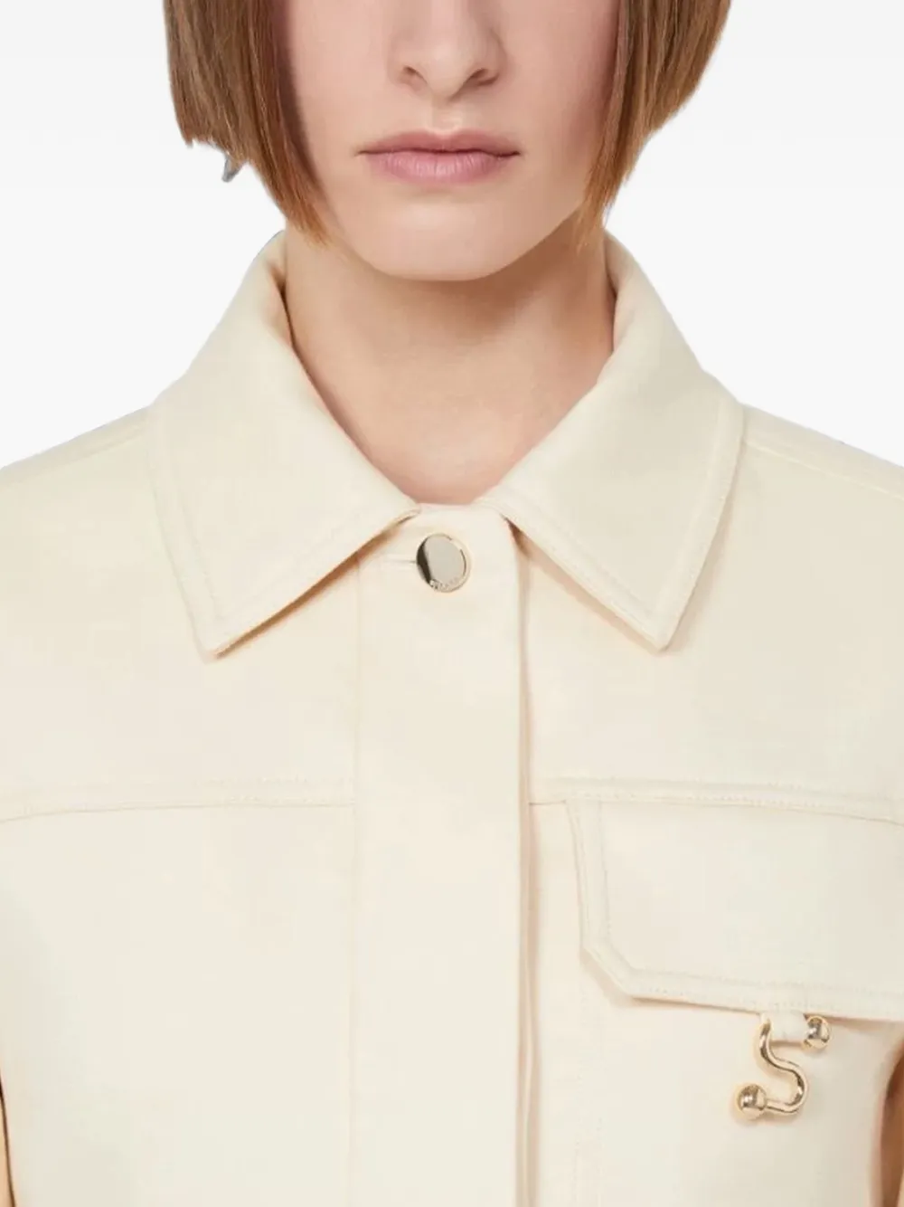 Sportmax Cropped jack met knopen Beige