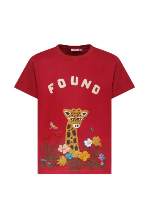 FOUND embroidered distressed T-shirt