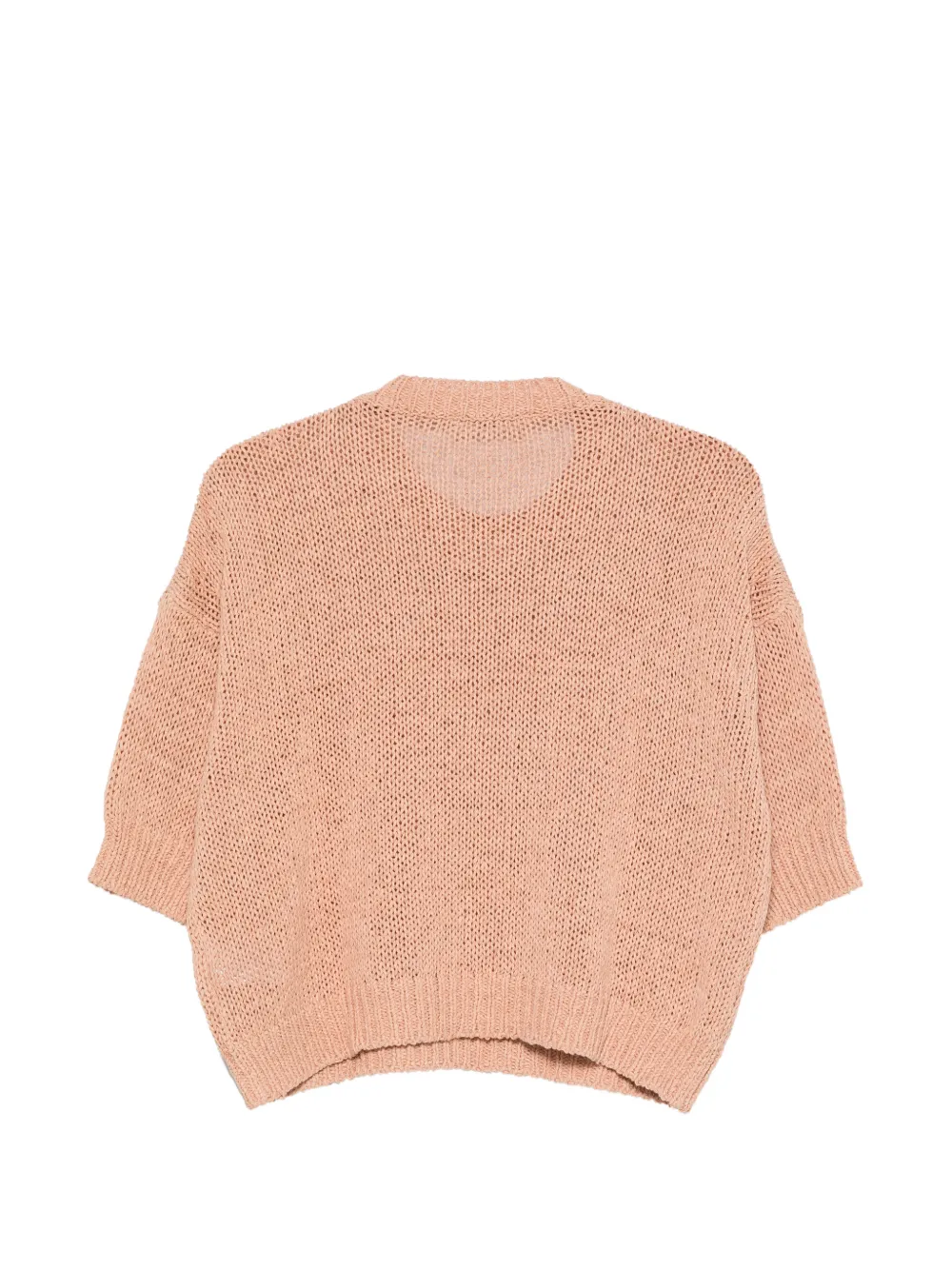 Roberto Collina Opengebreid T-shirt met korte mouwen Beige