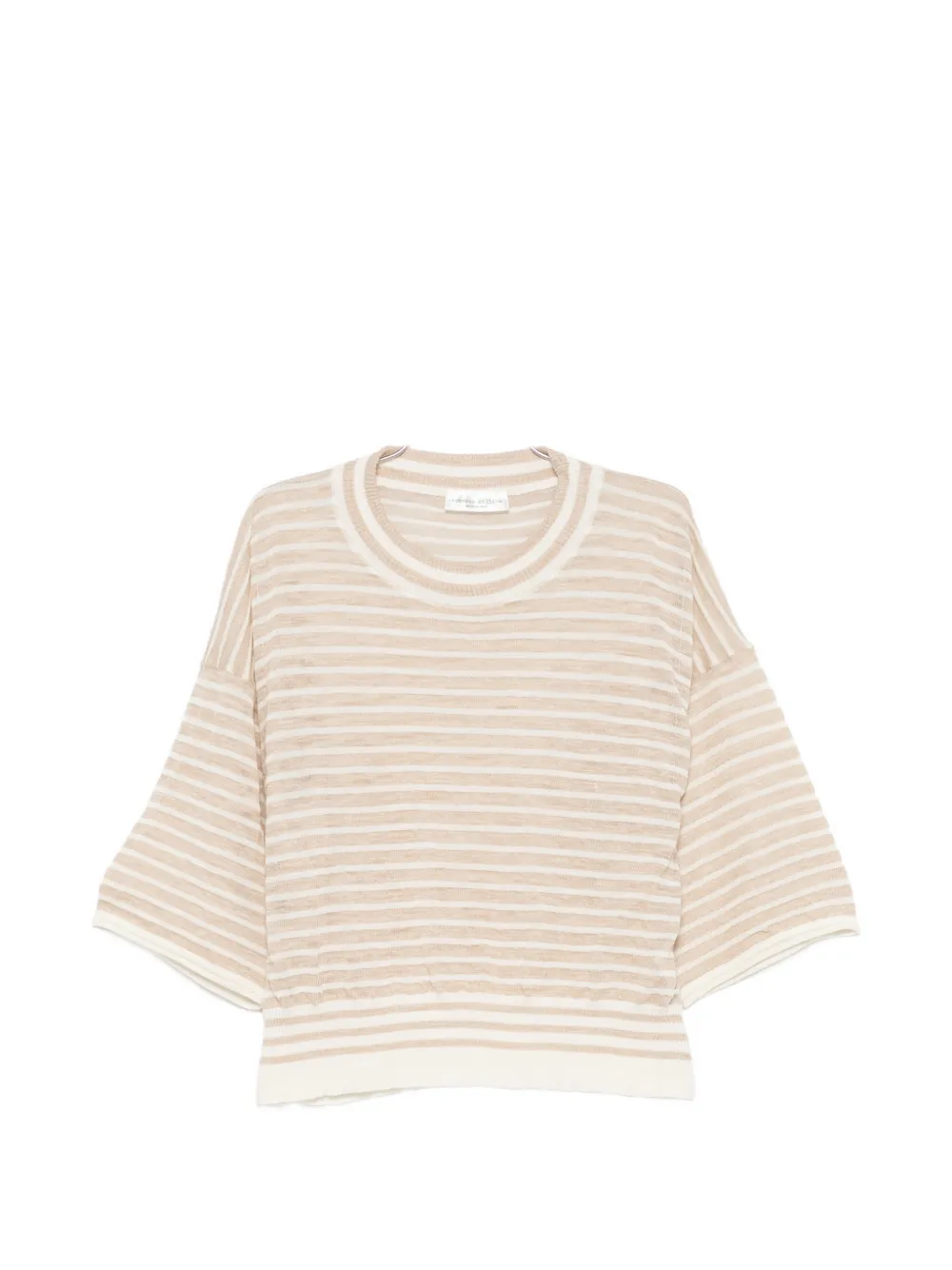 Roberto Collina horizontal-stripe short-sleeve T-shirt - Nude