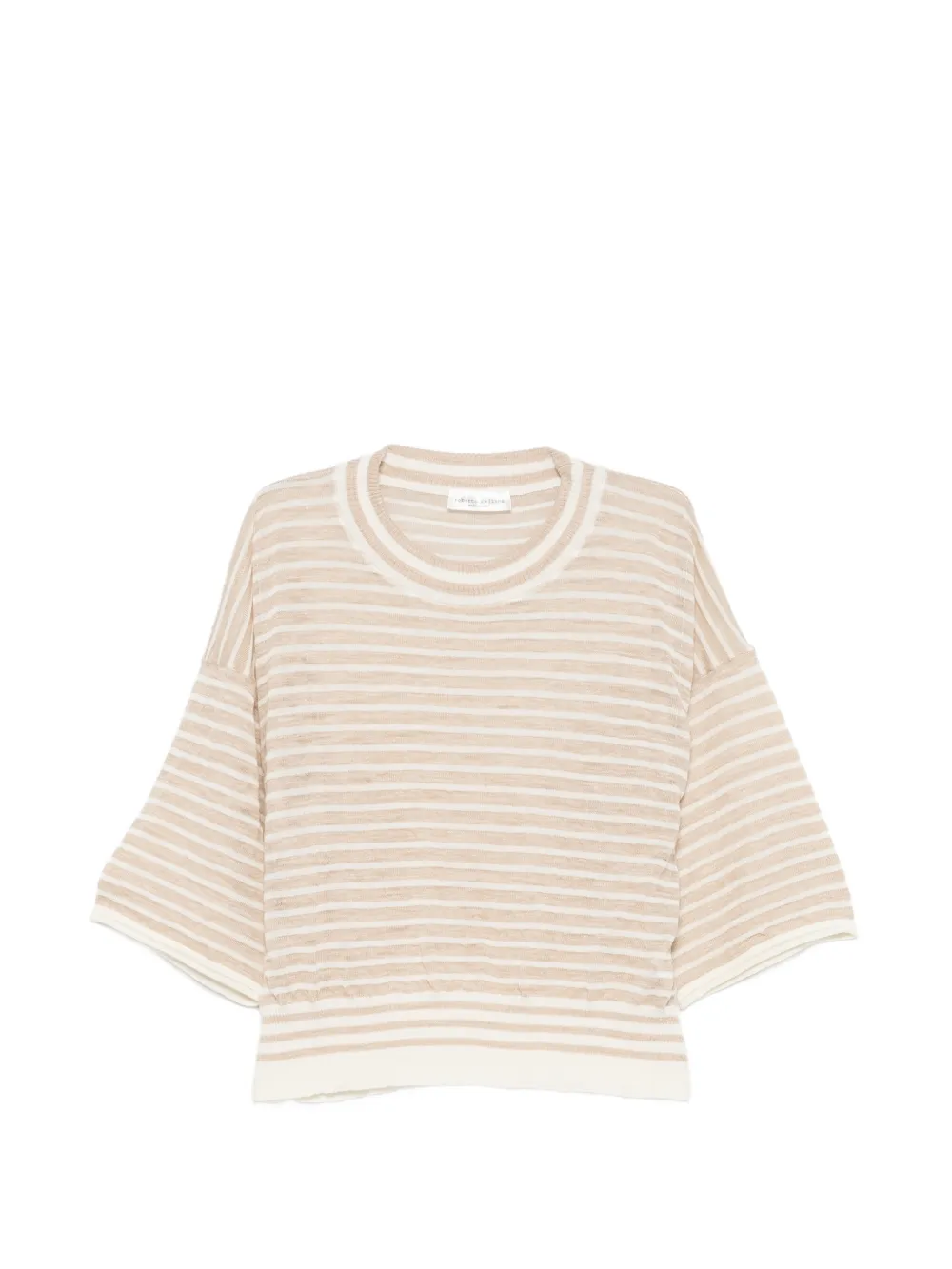 Roberto Collina horizontal-stripe short-sleeve T-shirt - Nude