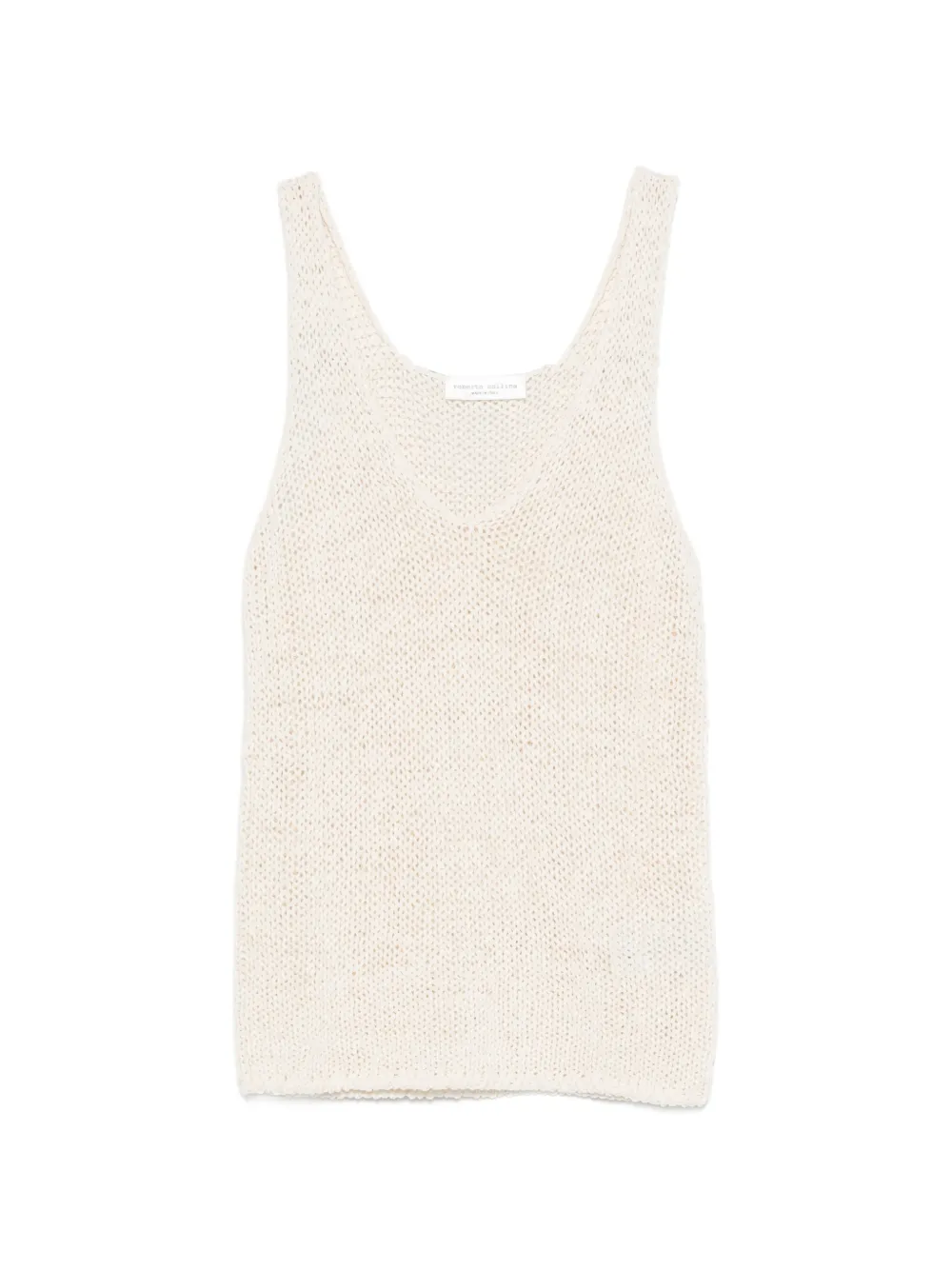 Roberto Collina open-knit V-neck top - Nude