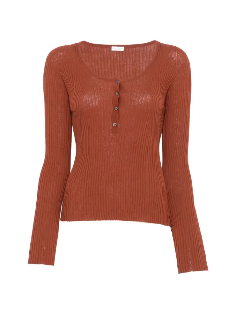 Roberto Collina ribbed-knit button-up T-shirt 