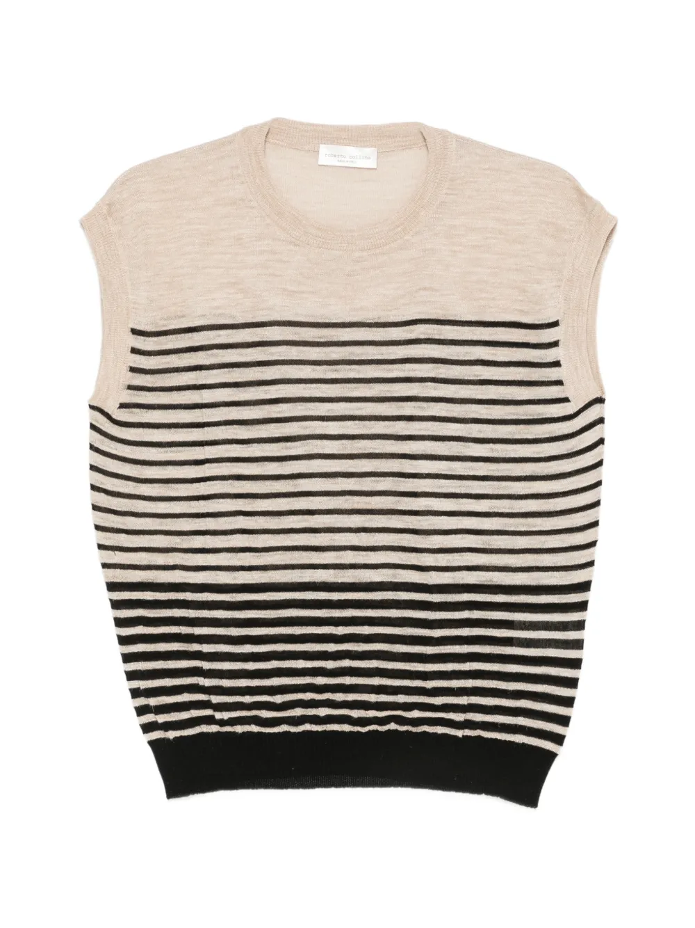 Roberto Collina striped sleeveless sweater - Nude