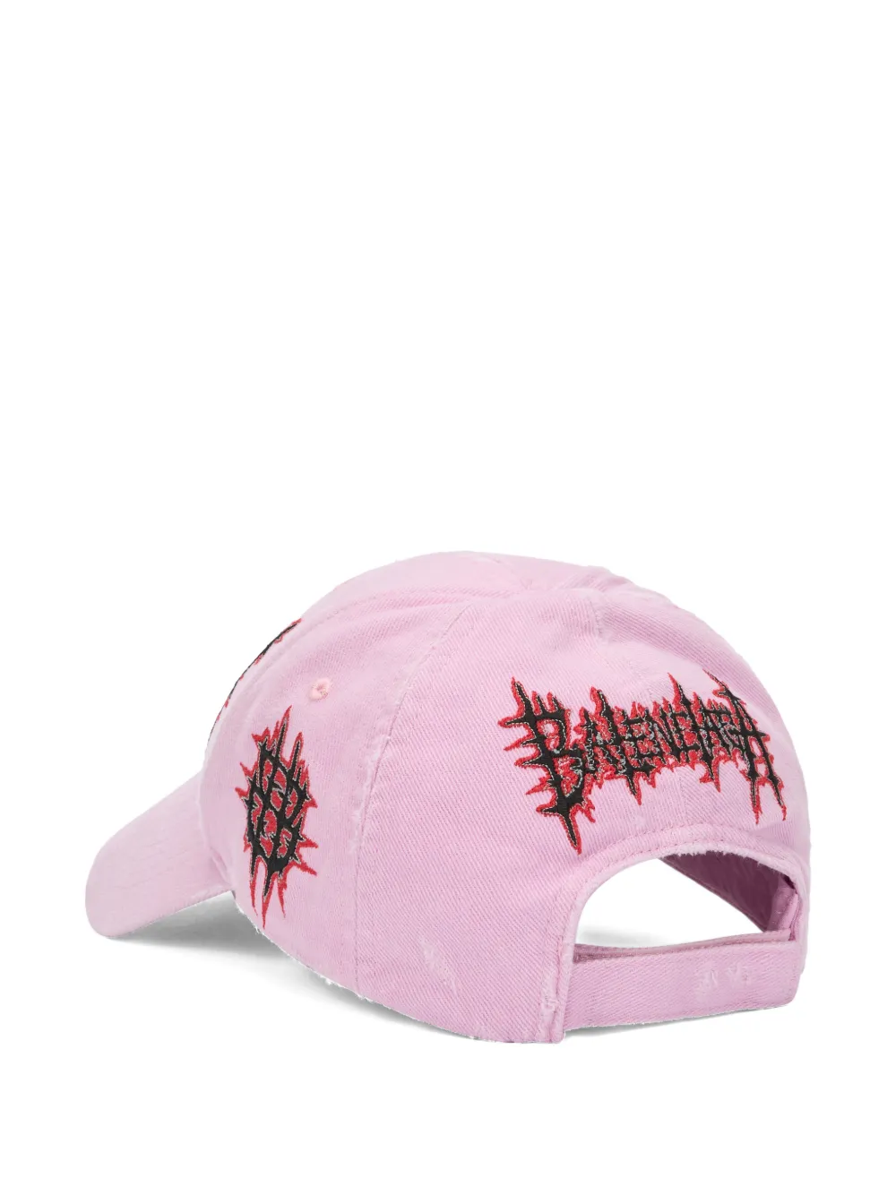 Balenciaga Embroidered distressed-effect Cap | Pink | FARFETCH