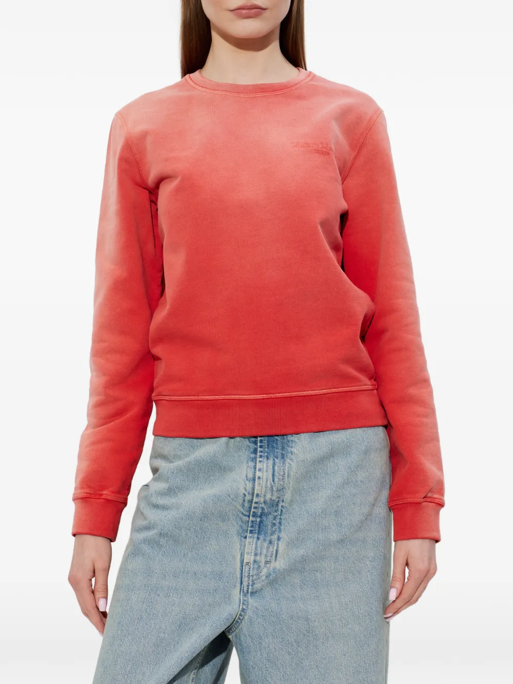 Maison Margiela Sweater met geborduurd logo Rood