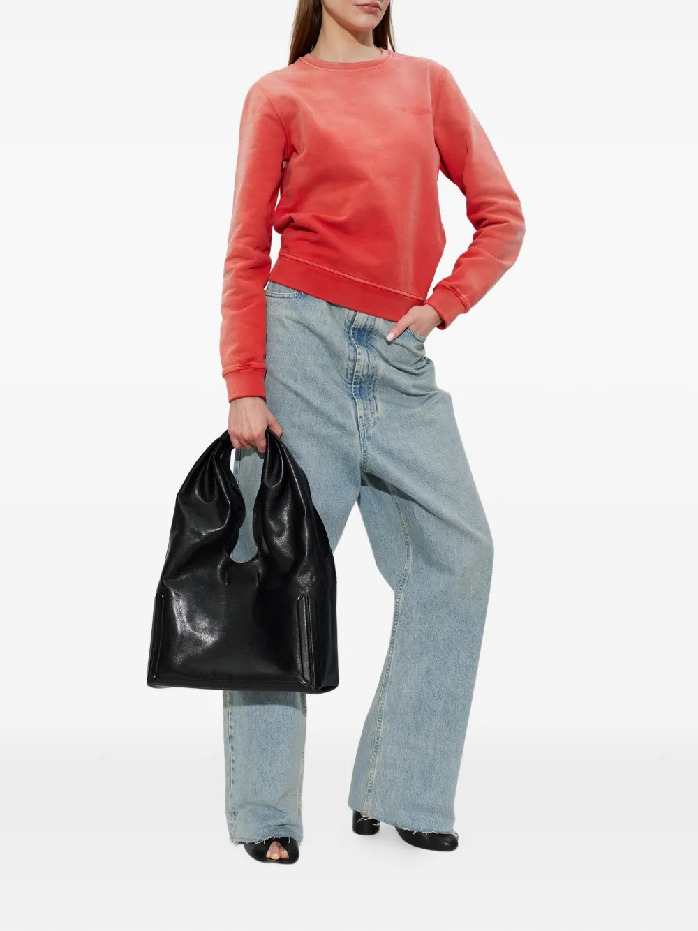 Maison Margiela Sweater met geborduurd logo Rood