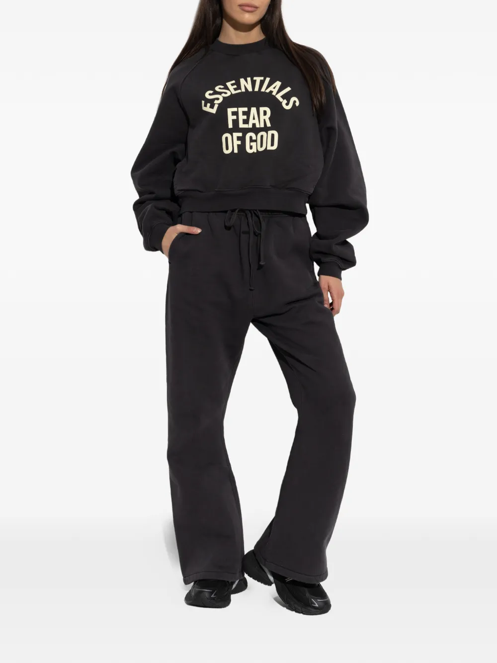 FEAR OF GOD ESSENTIALS trui met logoprint Zwart
