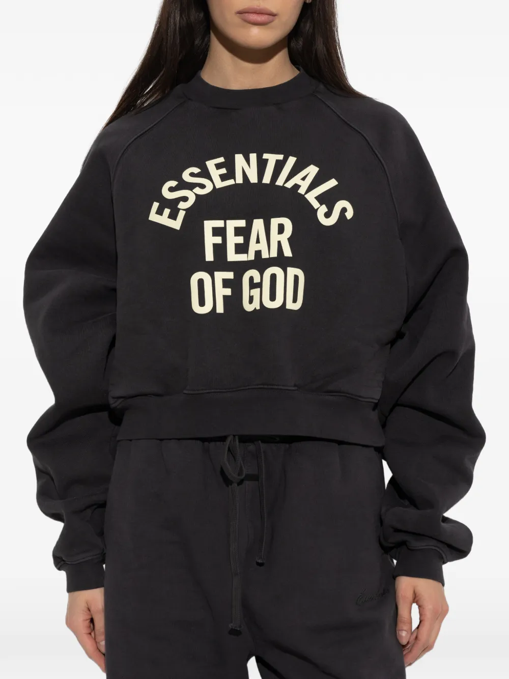 FEAR OF GOD ESSENTIALS trui met logoprint Zwart