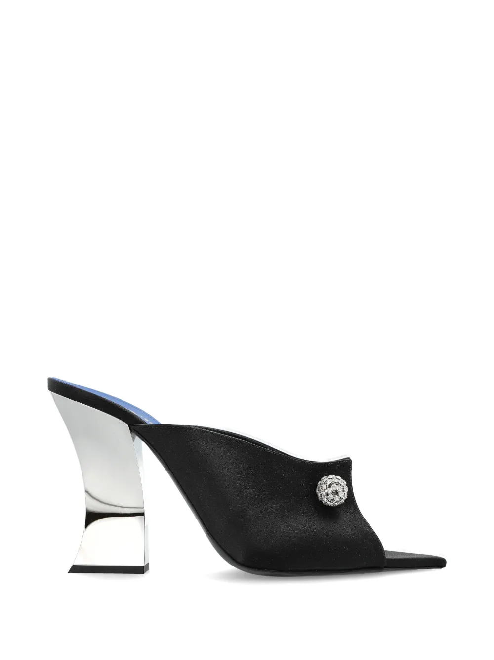 Lanvin crystal-embellished satin mules - Schwarz
