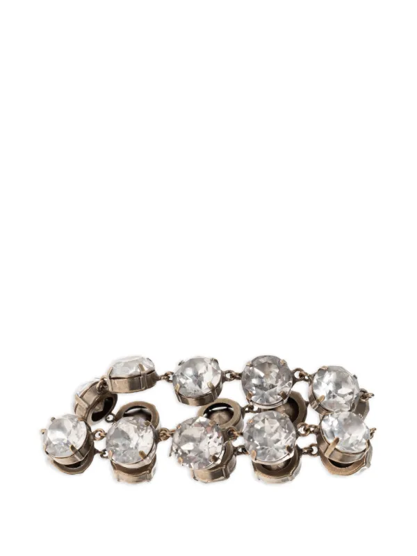 Balenciaga Gala Crystal-embellished Double-strand Bracelet in Silver