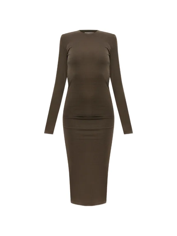 essentials dress long sleeve Essential Olive Long Sleeve Linen Shirt Dress