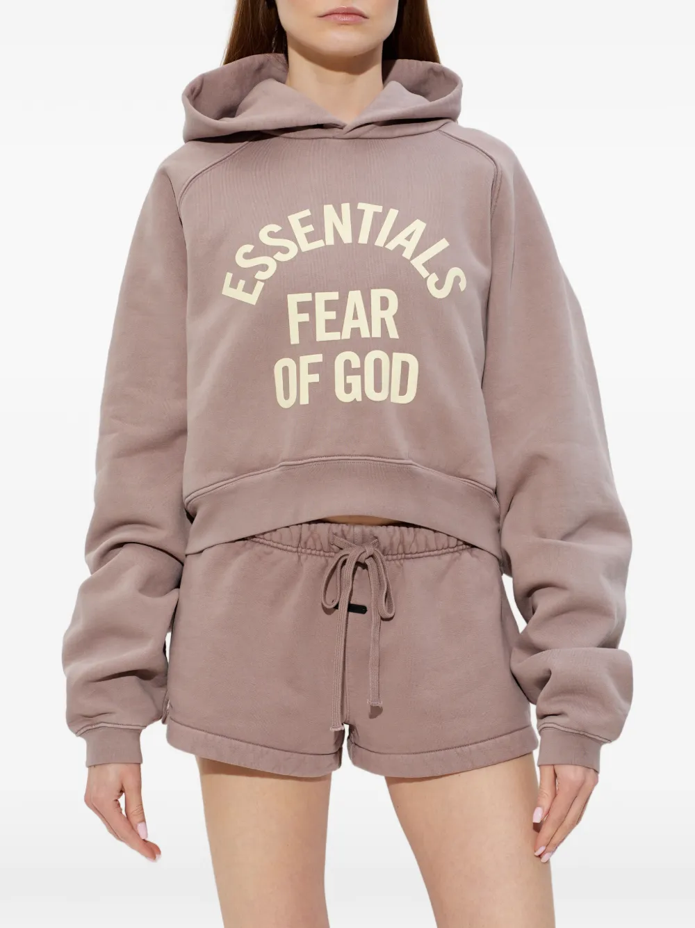 FEAR OF GOD ESSENTIALS Hoodie met logoprint Beige