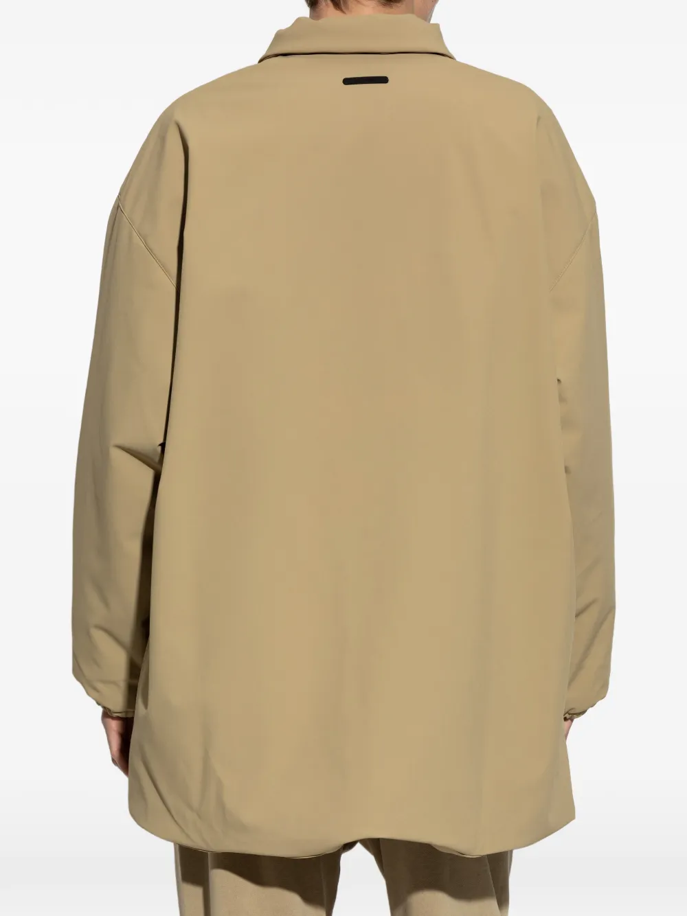 FEAR OF GOD ESSENTIALS jack met geborduurd logo en rits Beige