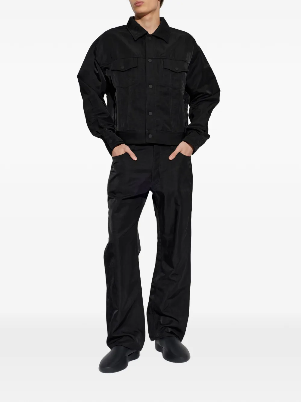 FEAR OF GOD ESSENTIALS Shirtjack met logopatch Zwart
