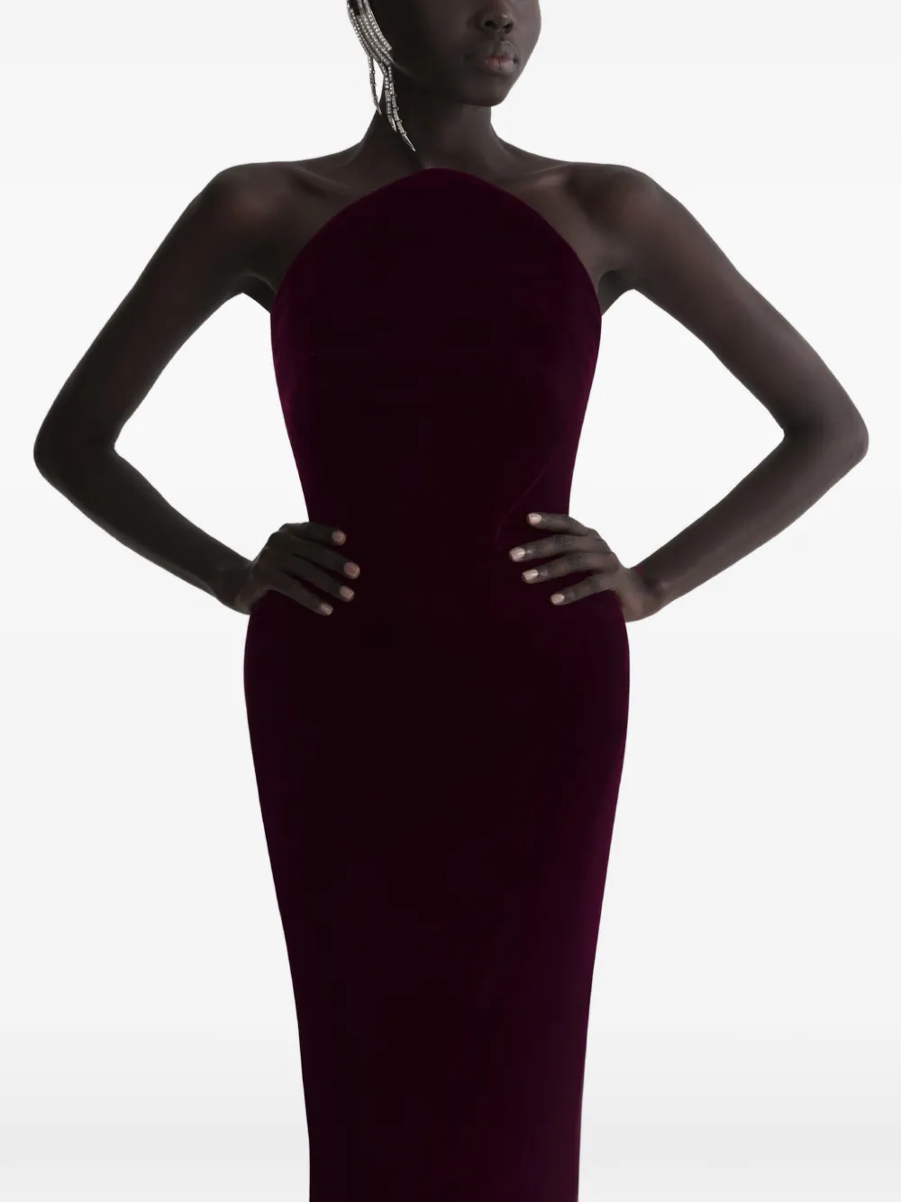 Mugler velvet gown dress - Purple