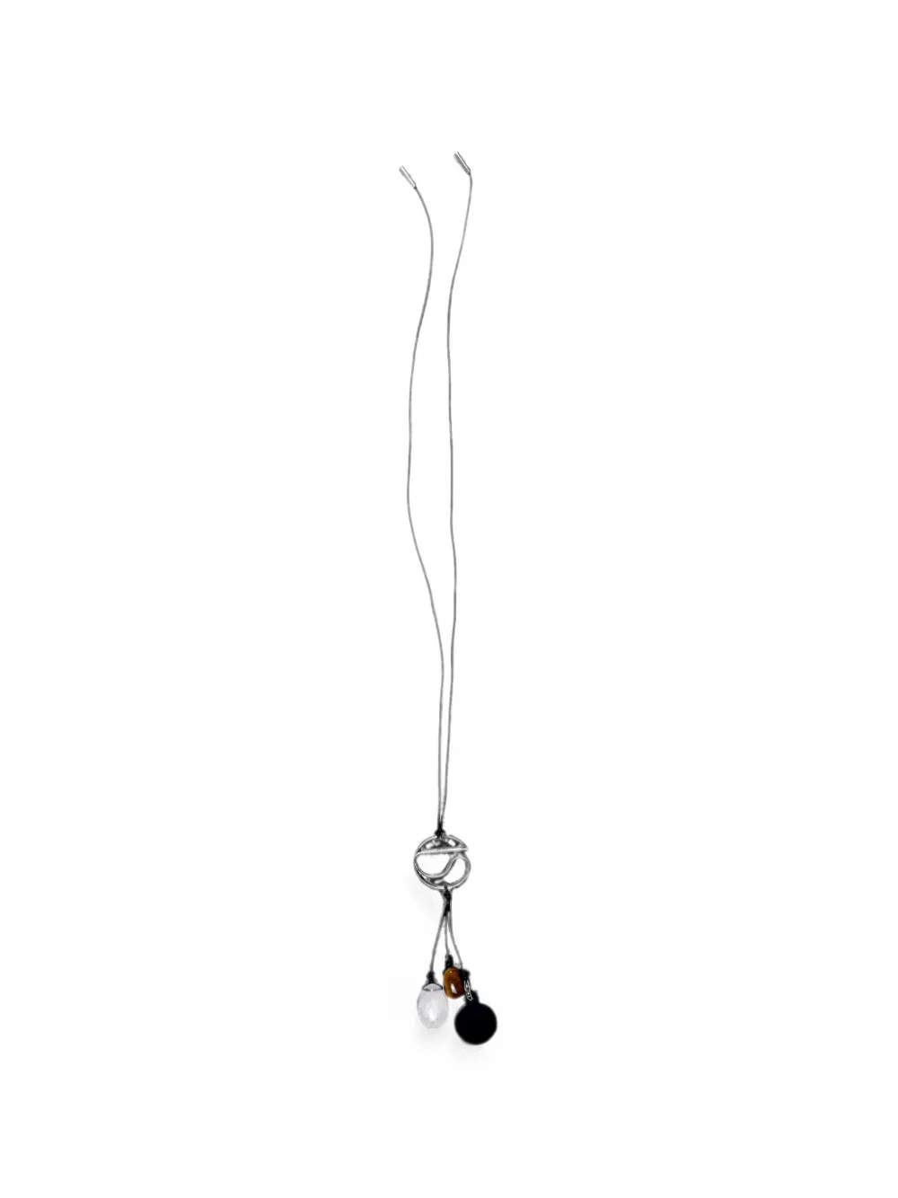 Coperni stone-pendant cord necklace - Silber