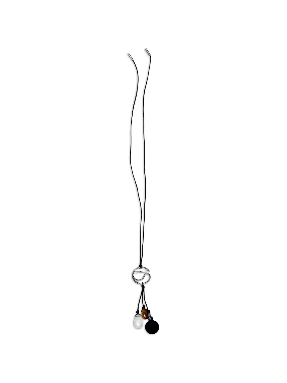 Coperni stone-pendant cord necklace - Silber