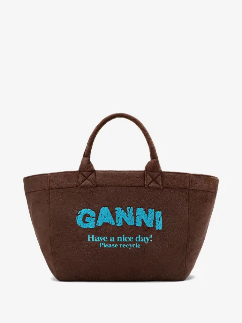 GANNI tote reversible con logo bordado