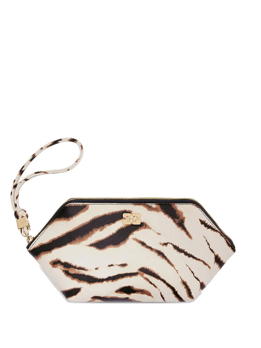 GANNI Bou zebra-print clutch bag - Toni neutri