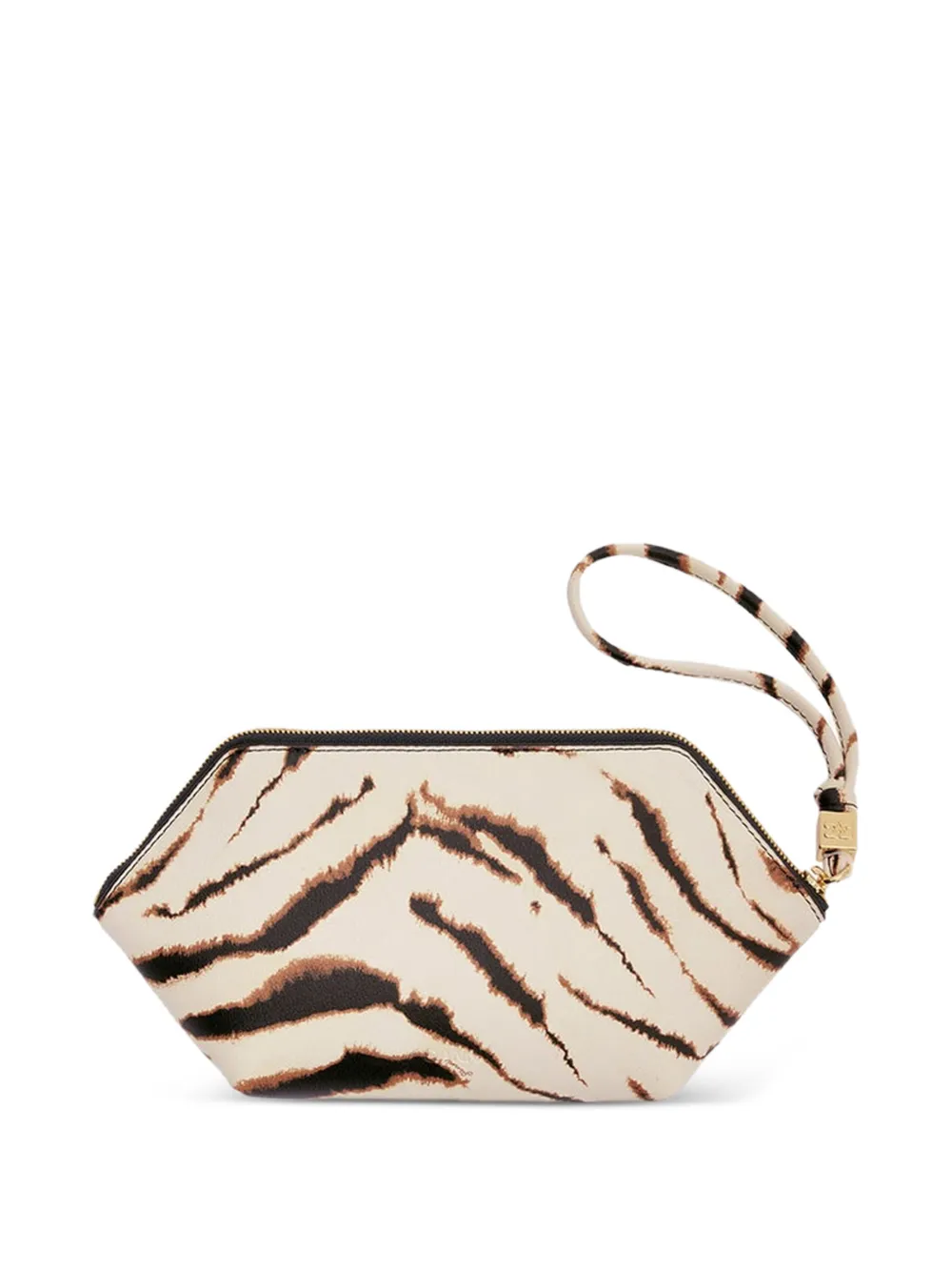 GANNI Bou clutch met zebraprint Beige