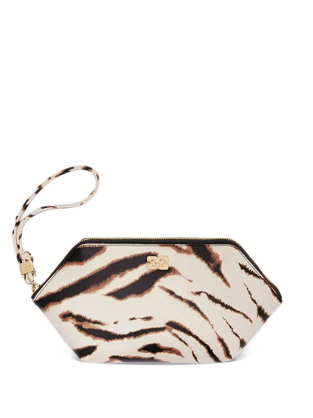 GANNI Bou zebra-print clutch bag - Toni neutri