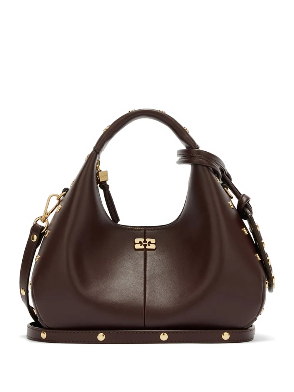 GANNI studded tote bag - Brown