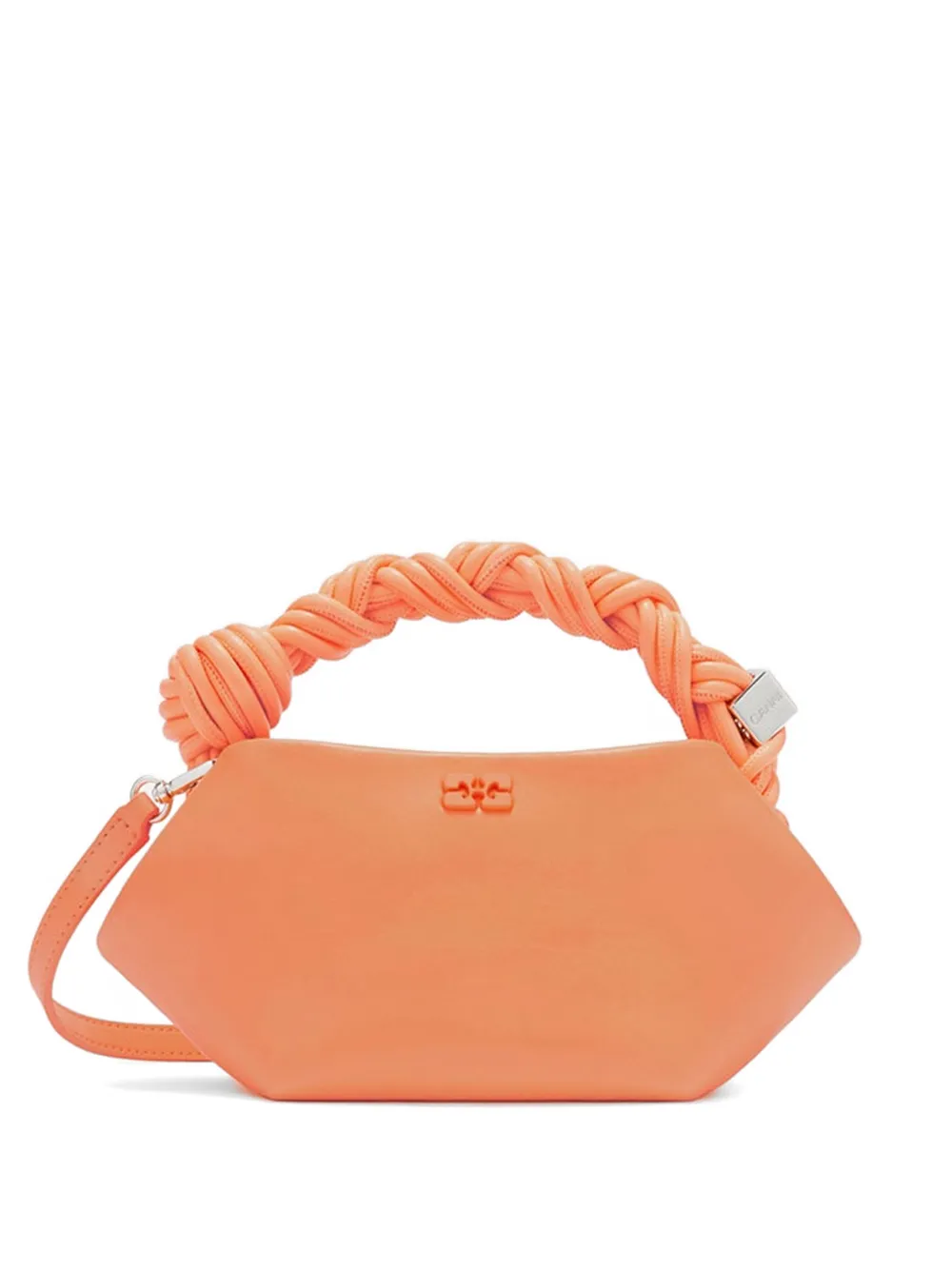 GANNI Bou braided-handle tote bag - Arancione