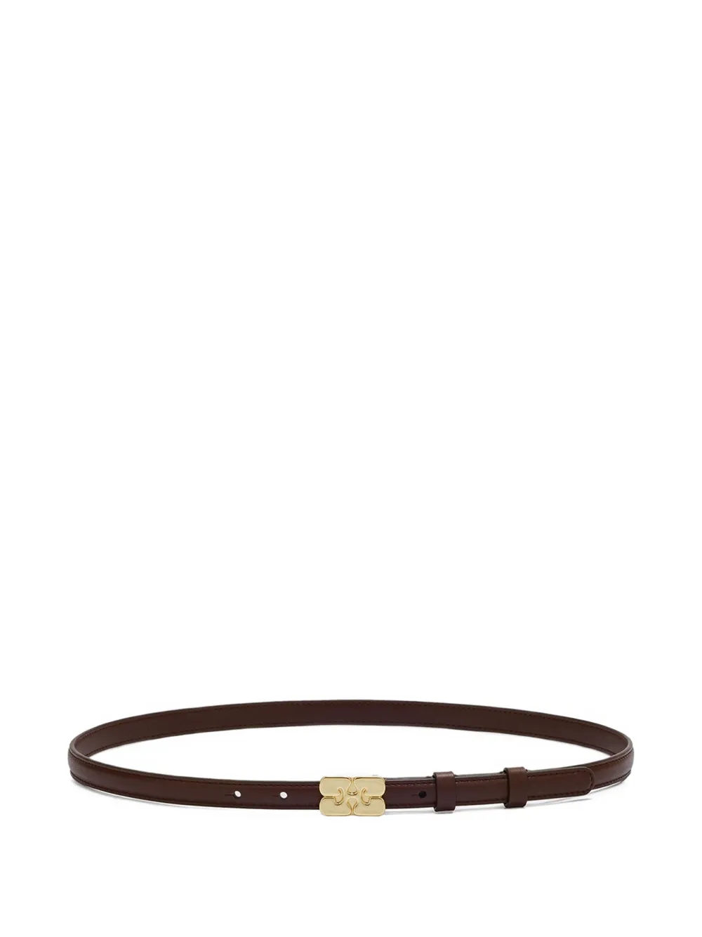 GANNI Kat logo-plaque belt - Braun