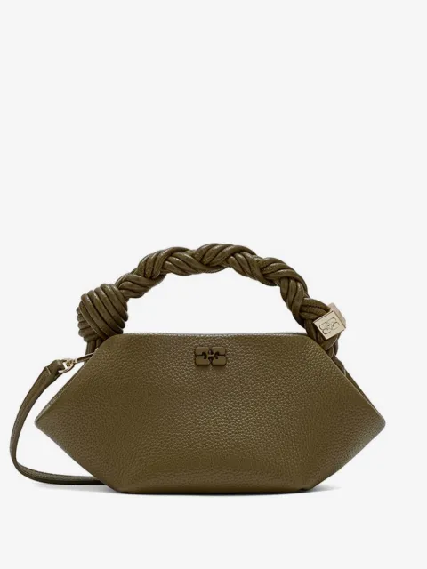 GANNI mini Bou bag in green grained