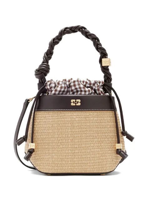 GANNI Bou raffia bucket bag