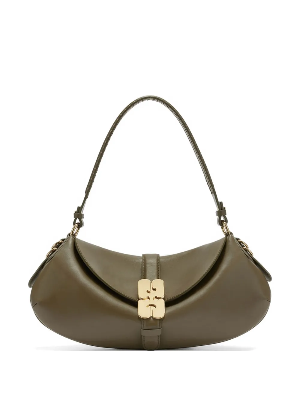 GANNI B-Kat logo-plaque shoulder bag - Green