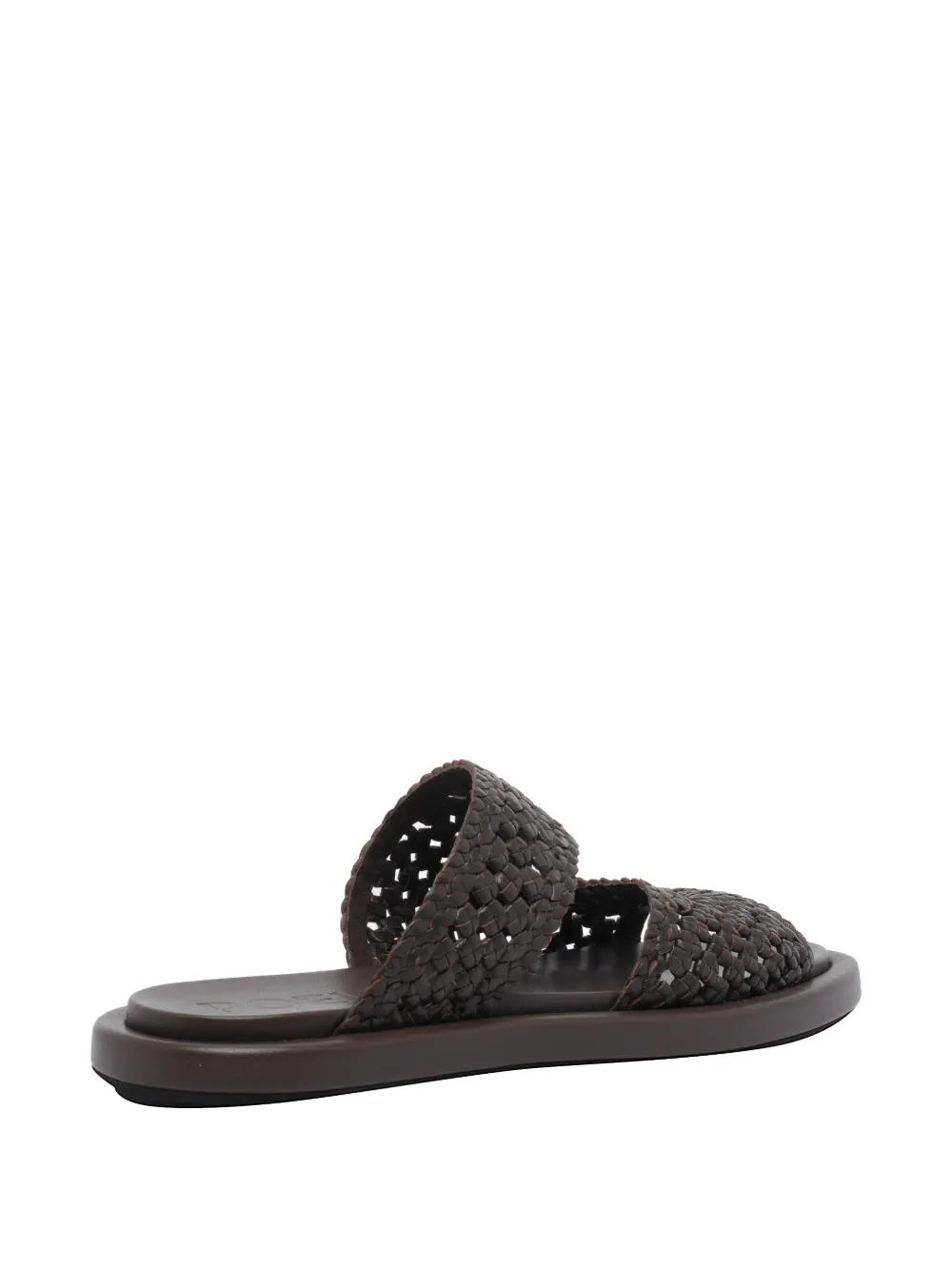 POEVE Delphine geweven leren sandalen Bruin