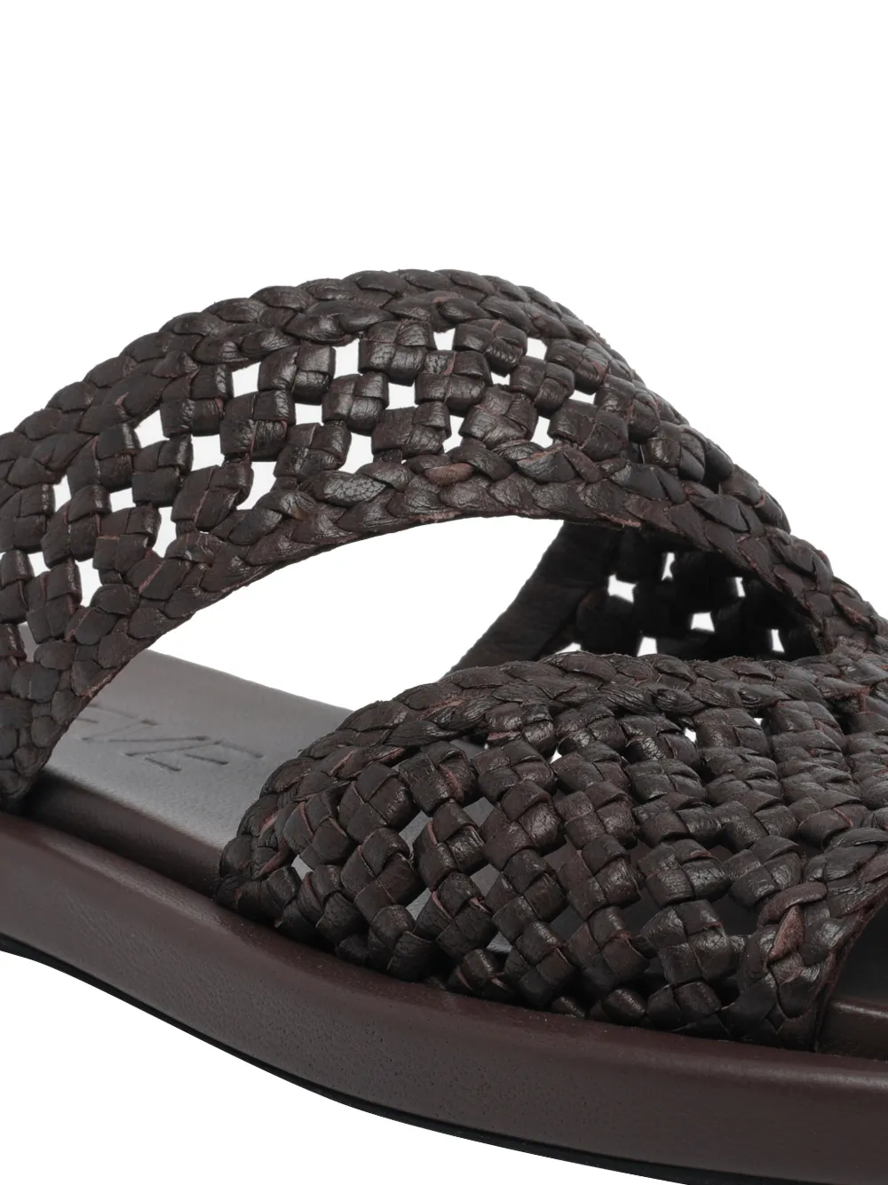 POEVE Delphine geweven leren sandalen Bruin