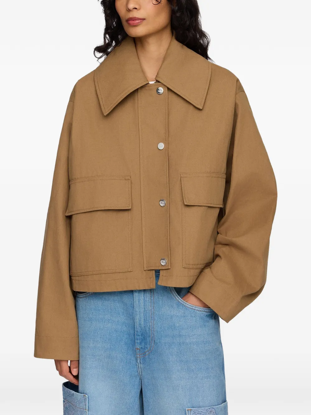 GANNI Jack met klepzak Beige