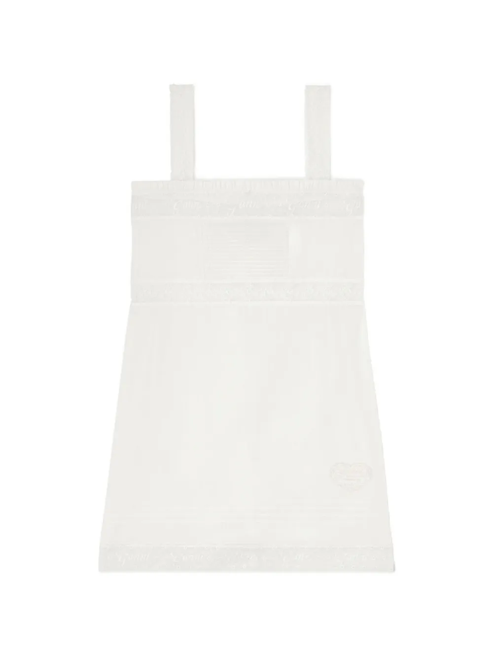 GANNI lace-trim minidress - Weiß