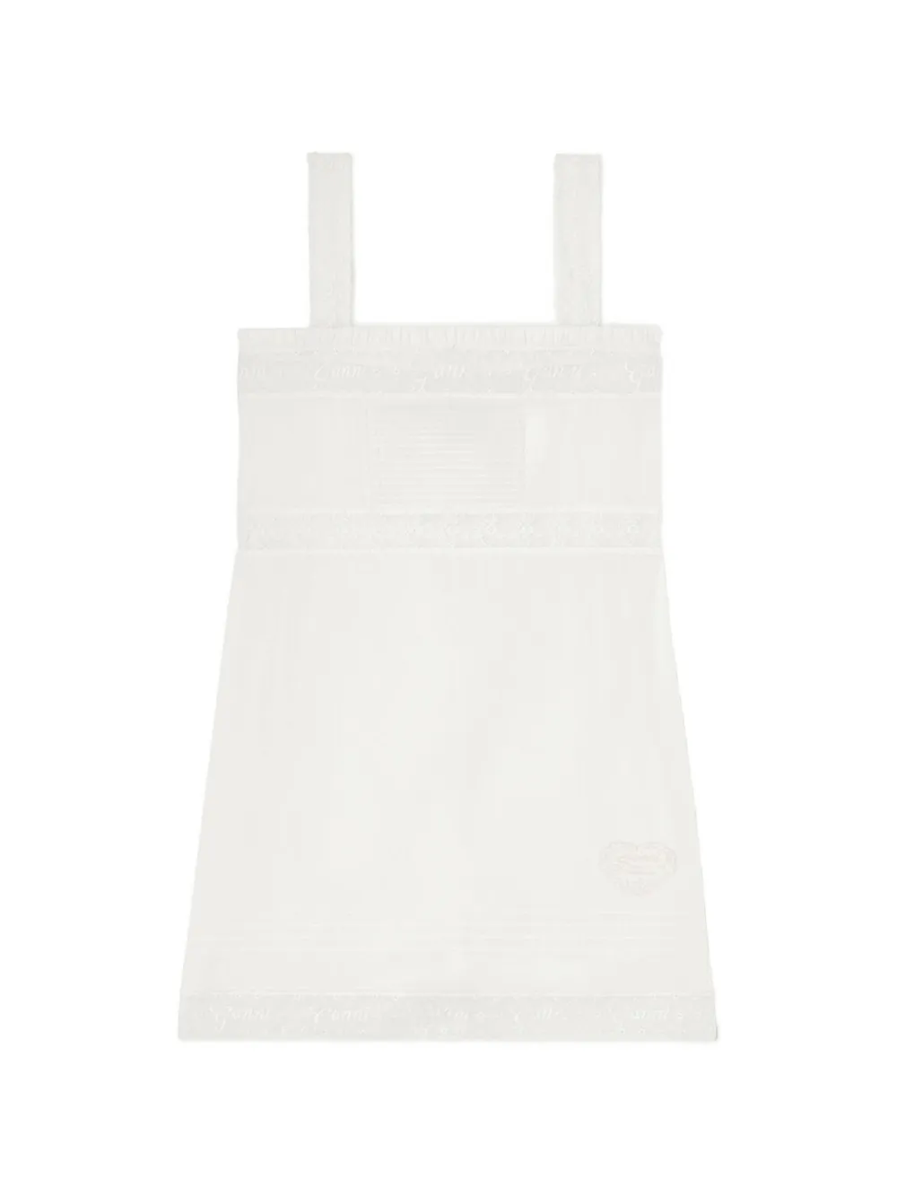 GANNI Mini-jurk met afwerking van kant Wit