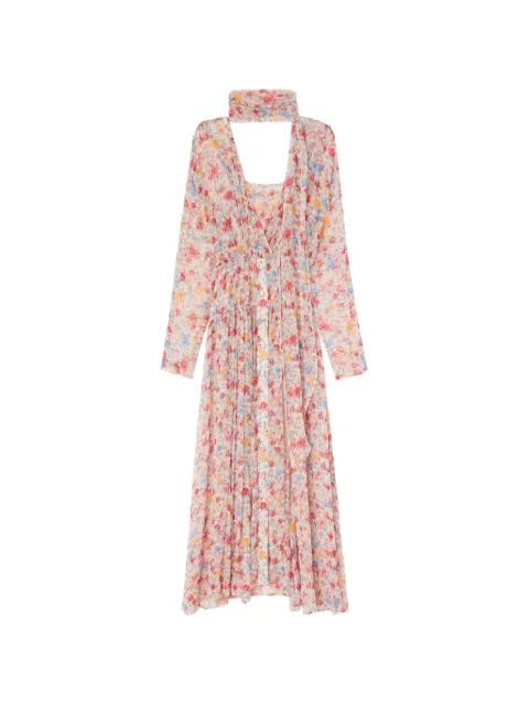 GANNI vestido largo de seda con estampado floral