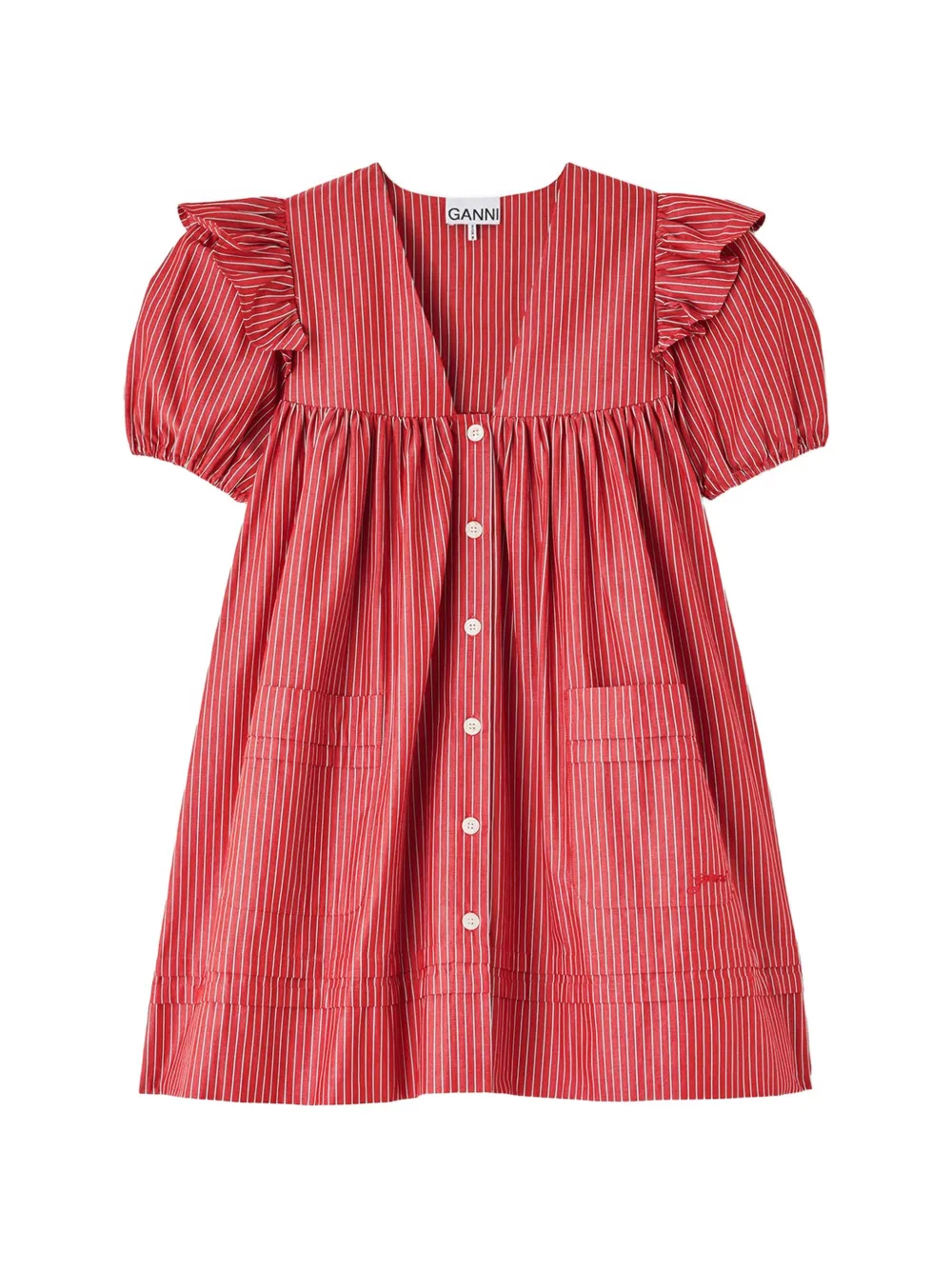 GANNI Gestreiftes Minikleid - Rot