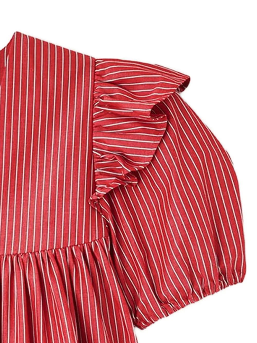 GANNI Mini-jurk met ruches Rood