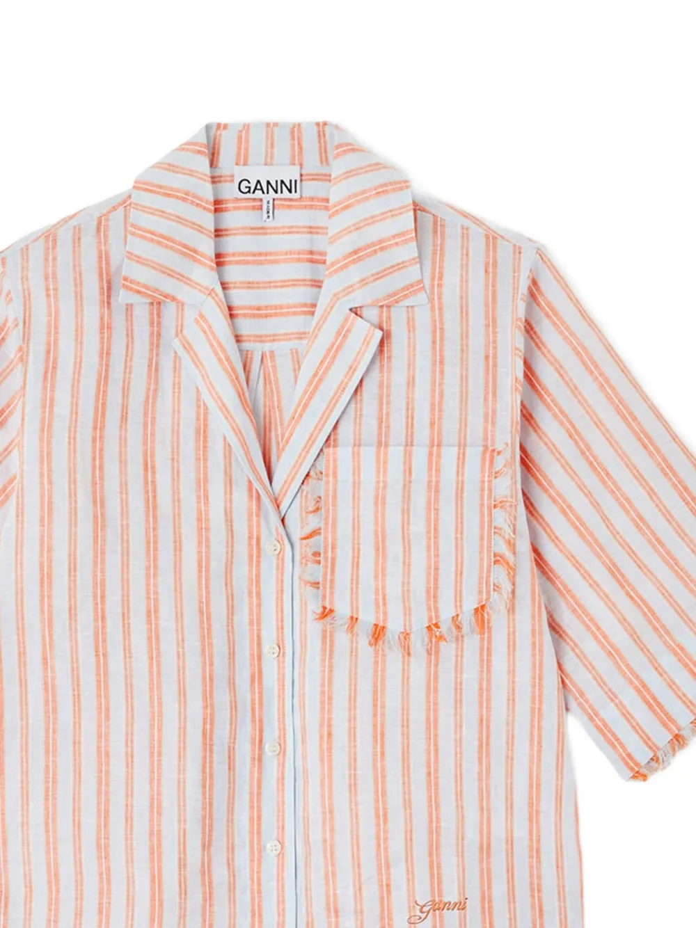GANNI Gestreepte blouse Blauw