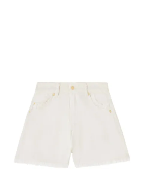 GANNI lace-trim denim shorts