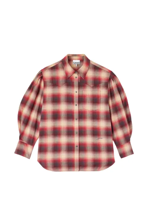 GANNI camisa con cuadros estampados