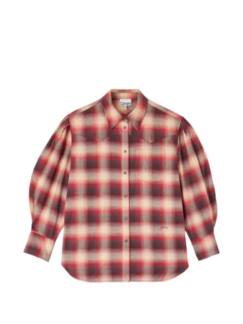 GANNI shirt in check flannel