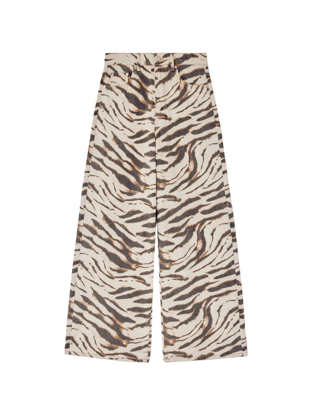 GANNI Lari zebra-print jeans - Toni neutri