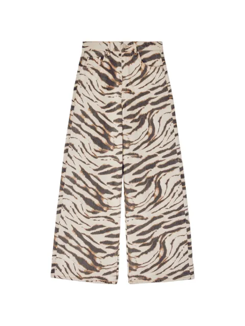 GANNI Lari zebra-print jeans
