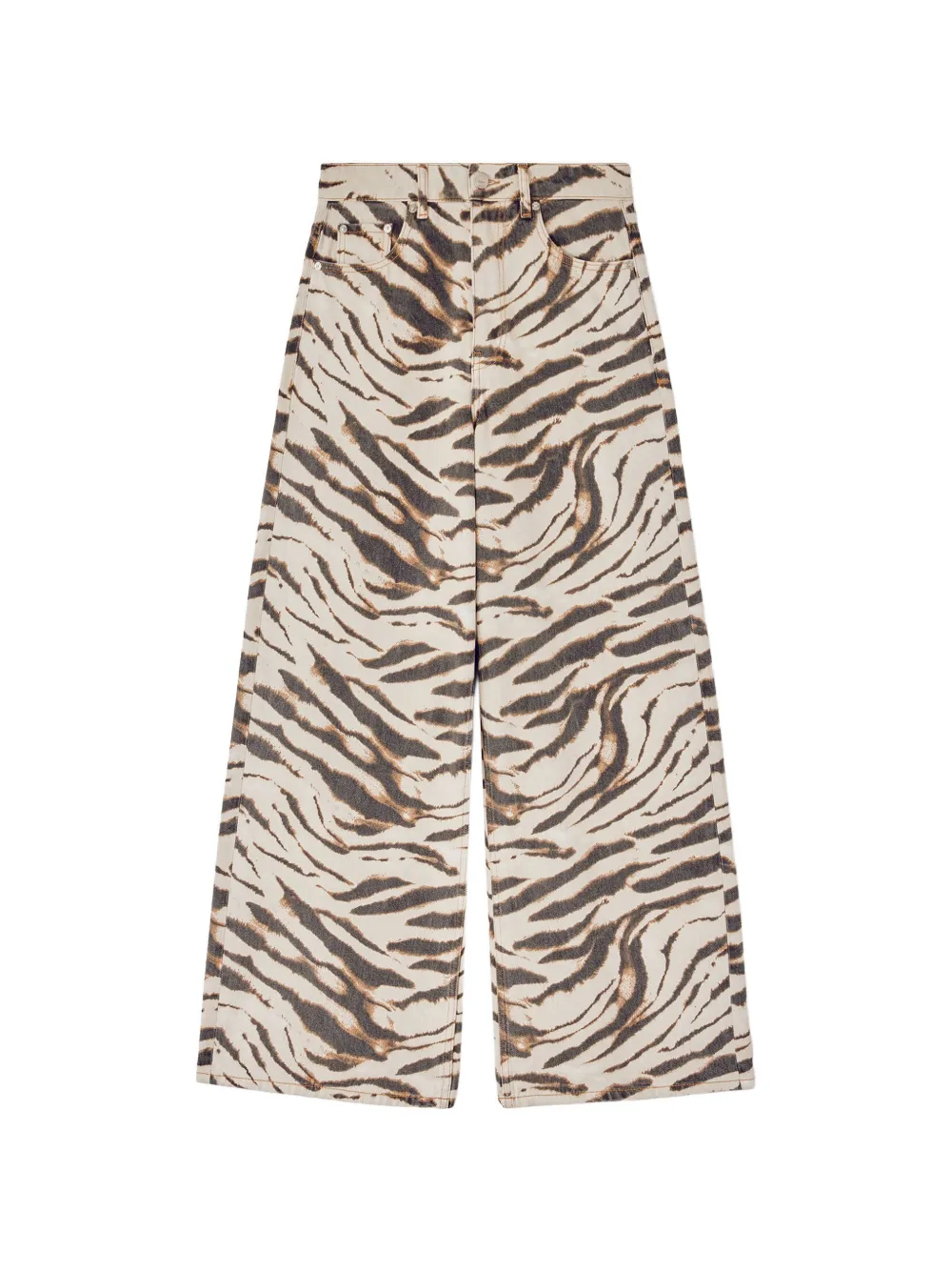 GANNI Lari zebra-print jeans - Toni neutri