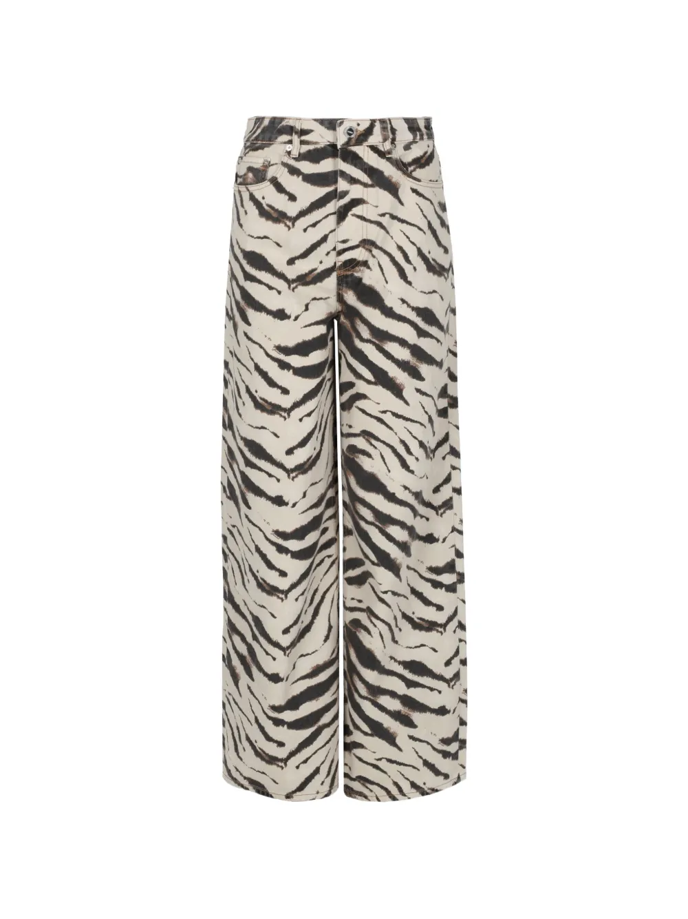 GANNI Lari zebra-print jeans - Toni neutri