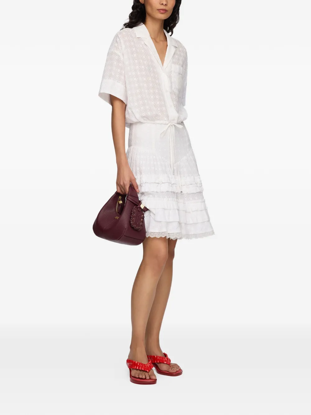 GANNI Broderie anglaise blouse Wit
