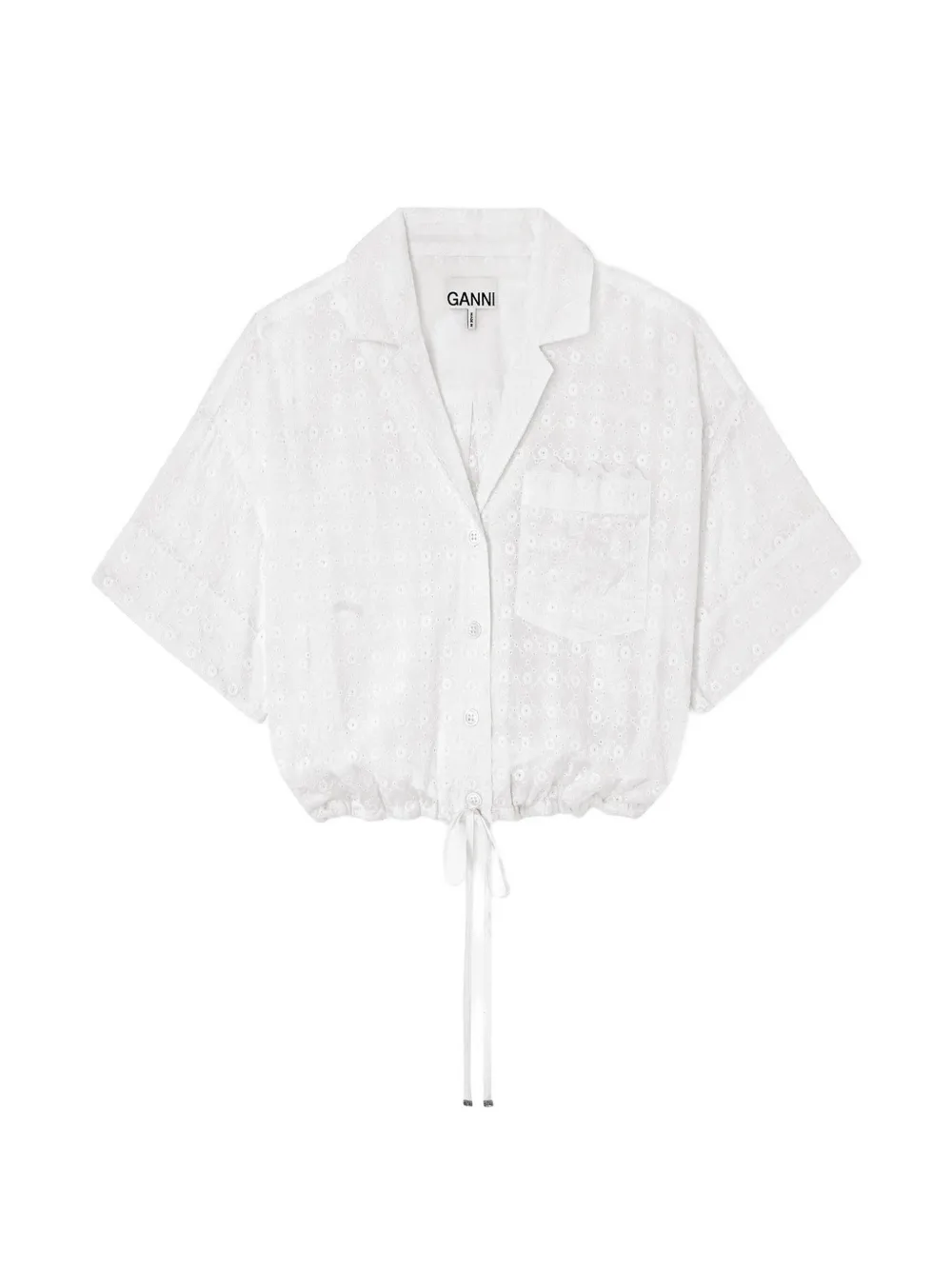 GANNI broderie-anglaise shirt - Bianco